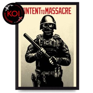 Projection Mirror With Intent to Massacre ICE Poster Canvas