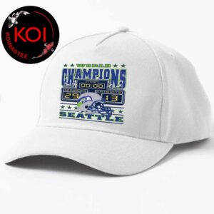 Seattle Seahawks 2025 NFL World Super Bowl Champions Score Classic Hat Cap Snapback