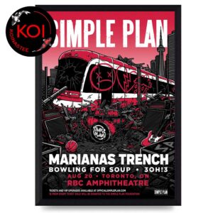 Simple Plan RBC Amphitheatre 2026 Toronto ON August 20th Home Decor Poster Canvas