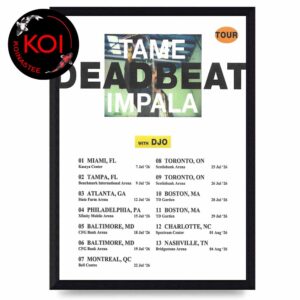 Tame Impala 2026 Tour Dates Deadbeat US Tour Home Decor Poster Canvas