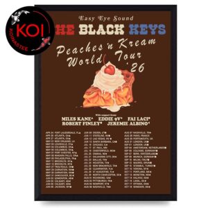 The Black Keys 2026 Tour Dates Peaches N Kream World Tour Home Decor Poster Canvas