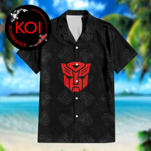 Transformers Autobot Logo Light Black White Pattern Hawaiian Shirt