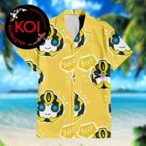 Transformers Bumblebee Head Chibi Pattern Red Hawaiian Shirt