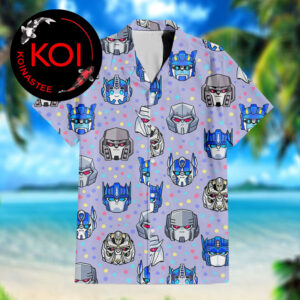 Transformers Optimus Prime Bumblebee Megatron Head Pattern Hawaiian Shirt