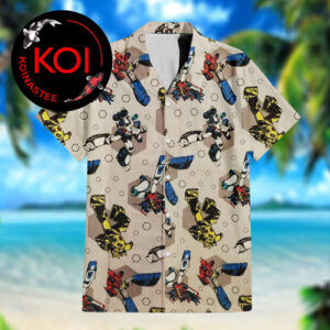 Transformers Optimus Prime Bumblebee Pattern Hawaiian Shirt