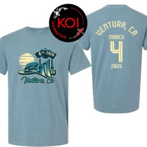 311 Band Ventura California 2026 March 4th Two Sided T-Shirt
