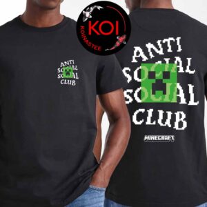Anti Social Social Club x Minecraft Creeper Head Logo Two Sided T-Shirt Hoodie