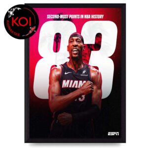 Bam Adebayo Miami Heat 83 Points Second Most Points In NBA History Home Decor Poster Canvas