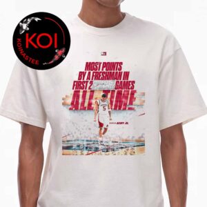 Darius Acuff Jr Most Points By A Freshman In First 2 Games All Time 60 Points March Madness 2026 Arkansas Razorbacks Basketball Unisex T-Shirt