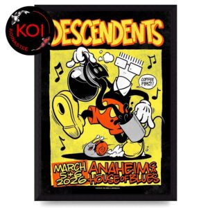 Descendents Anaheim House Of Blues CA 2026 On March 5th 6th Home Decor Poster Canvas