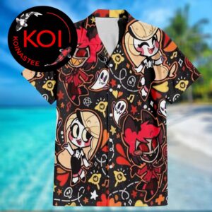 Hazbin Hotel Alastor And Morningstar Pattern Hawaiian Shirt