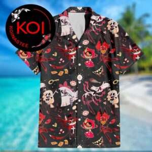 Hazbin Hotel Alastor Husk Vaggie Angel Dust Hawaiiian Shirt