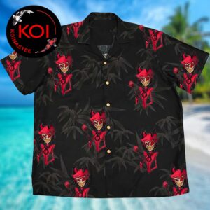 Hazbin Hotel Alastor Radio Demon Leaf Summer Pattern Hawaiian Shirt