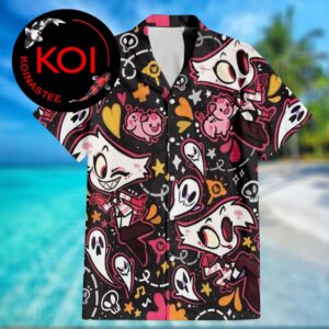 Hazbin Hotel Angel Dust Black Pattern Hawaiian Shirt