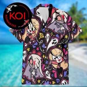Hazbin Hotel Vaggie And Morningstar Pattern Hawaiian Shirt