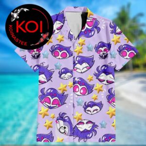 Helluva Boss Stolas Purple Star Pattern Hawaiian Shirt