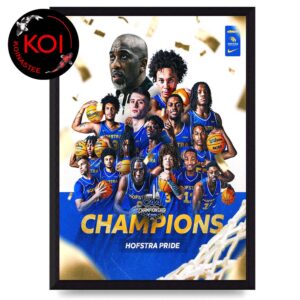 Hofstra Pride Men’s Basketball CAA Champions 2026 Home Decor Poster Canvas