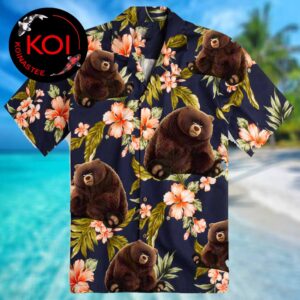 Hoppers Disney Movie Ellen Bear Palm Leaf Summer Hawaiian Shirt