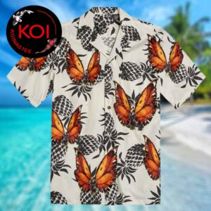 Hoppers Disney Movie Insect King Pineapple Black White Tropical Pattern Hawaiian Shirt