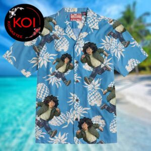 Hoppers Disney Movie Mabel Tanaka Pineapple Blue Pattern Summer Hawaiian Shirt