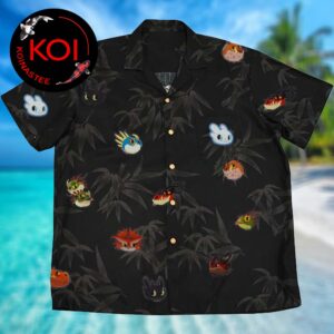 How to Train Your Dragon Pattern Leaf Summer Black Hawaiian Shirt