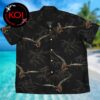 How to Train Your Dragon Snotlout And Hookfang Leaf Pattern Summer Vibes Black Hawaiian Shirt