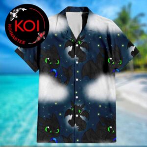 How to Train Your Dragon Toothless Cloud Stars Patttern Hawaiian Shirt