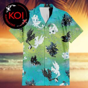 How to Train Your Dragon Toothless Light Fury Star Pattern Hawaiian Shirt