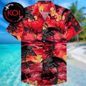How to Train Your Dragon Toothless Red Hawaiian Shirt