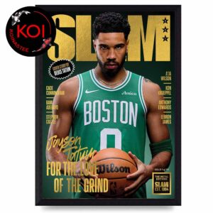 Jason Tatum On Slam 261 Magazine Boston Celtics Gold Metal Version Home Decor Poster Canvas