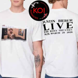 Justin Bieber Live The Roxy Theatre 2026 With You Chris Brown Cover March 29th Two Sided T-Shirt