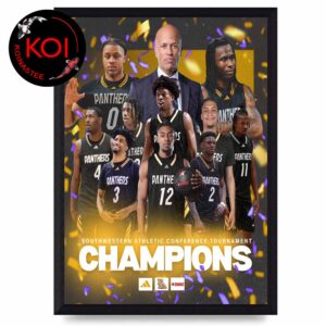Prairie View A&M University Panthers Men’s Basketball PVAMU 2026 SWAC Champions Home Decor Poster Canvas