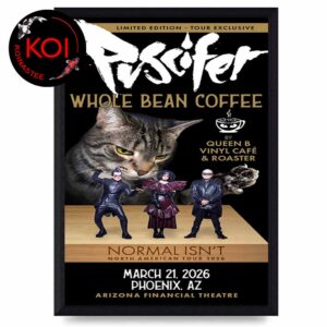 Puscifer Arizona Finance Theatre 2026 Phoenix AZ March 21st Cat Whole Bean Coffee Home Decor Poster Canvas