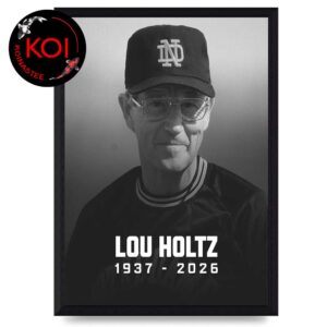 Rip Lou Holtz Death Lou Holtz Notre Dame Fighting Irish Legend Coach Hall Of Fame Home Decor Poster Canvas