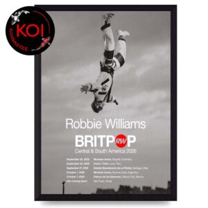 Robbie Williams 2026 World Tour Dates Britpop Central And South America Home Decor Poster Canvas