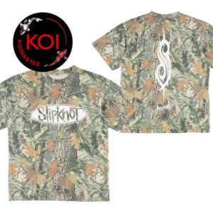 Slipknot x Welcome Skate Boards Oval Logo Camo All Over Print T-Shirt