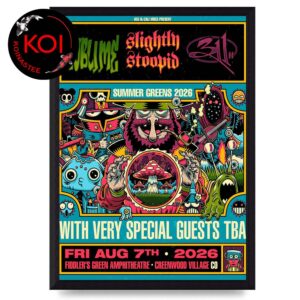 Sublime Slightly Stoopid 311 Band Fiddler’s Green Amphitheater 2026 Denver CO August 7th Home Decor Poster Canvas