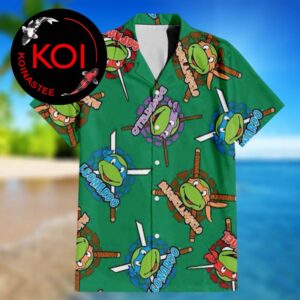 Teenage Mutant Ninja Turtles Leo Raph Donnie Mikey Head Pattern Summer Vibes Hawaiian Shirt