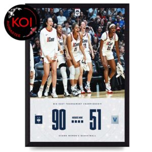 UConn Huskies Women’s Basketball 2026 Big East Champions Score Home Decor Poster Canvas