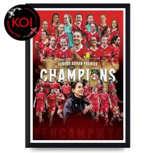 Wrexham AFC Women 2025 2026 Genero Adran Premier Champions Home Decor Poster Canvas