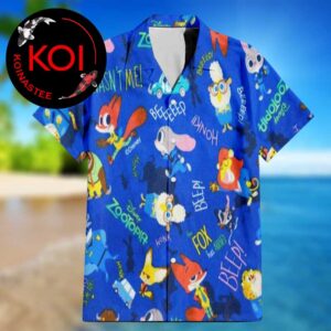 Zootopia Nick Wilde Judy Hopps Bogo Blue Summer Hawaiian Shirt