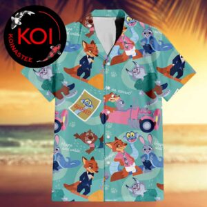 Zootopia Nick Wilde Judy Hopps Summer Vibes Funny Hawaiian Shirt