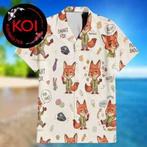 Zootopia Nick Wilde Smart Fox Vintage Pattern Hawaiian Shirt