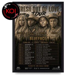 Blueface 2026 Tour Dates Fresh Out Of Love Home Decor Poster Canvas