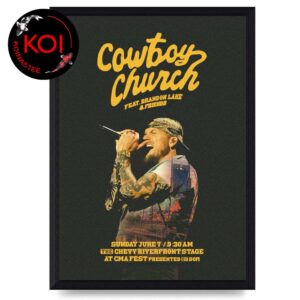 Brandon Lake CMA Fest 2026 The Chevy Riverfront Stage Cowboy Church June 7th Home Decor Poster Canvas