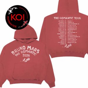 Bruno Mars The Romantic Tour Red Two Sided Hoodie T-Shirt