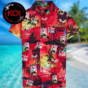 CM Punk Best In The World WWE Logo Summer Vibes Tropical Tree Aloha Hawaiian Shirt