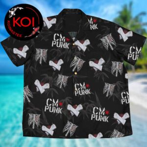 CM Punk WWE Skeleton Pattern Summer Vibes Aloha Hawaiian Shirt