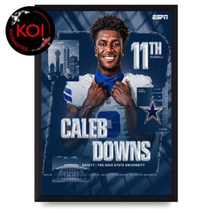 Caleb Downs To Dallas Cowboys NFL Draft 2026 Home Decor Poster Canvas