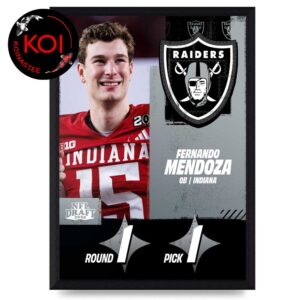 Fernando Mendoza No 1 Overall Pick To Las Vegas Raider 2026 NFL Draft Home Decor Poster Canvas